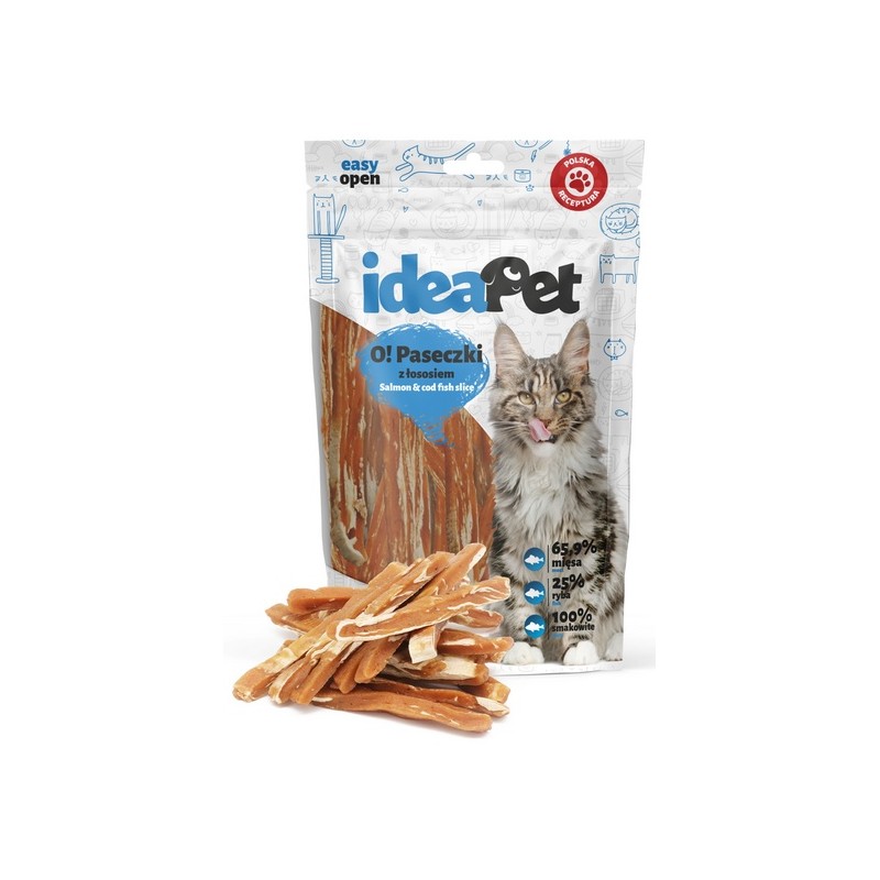 IdeaPet O! Kot Paski z łososiem 60g IdeaPet