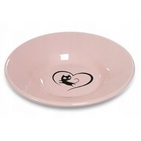 Yarro/Moderna Miska ceramiczna dla kota z serduszkiem różowa [Y2751] Yarro