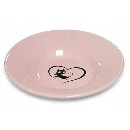 Yarro/Moderna Miska ceramiczna dla kota z serduszkiem różowa [Y2751] Yarro