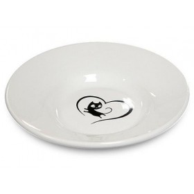 Yarro/Moderna Miska ceramiczna dla kota z serduszkiem biała [Y2752] Yarro