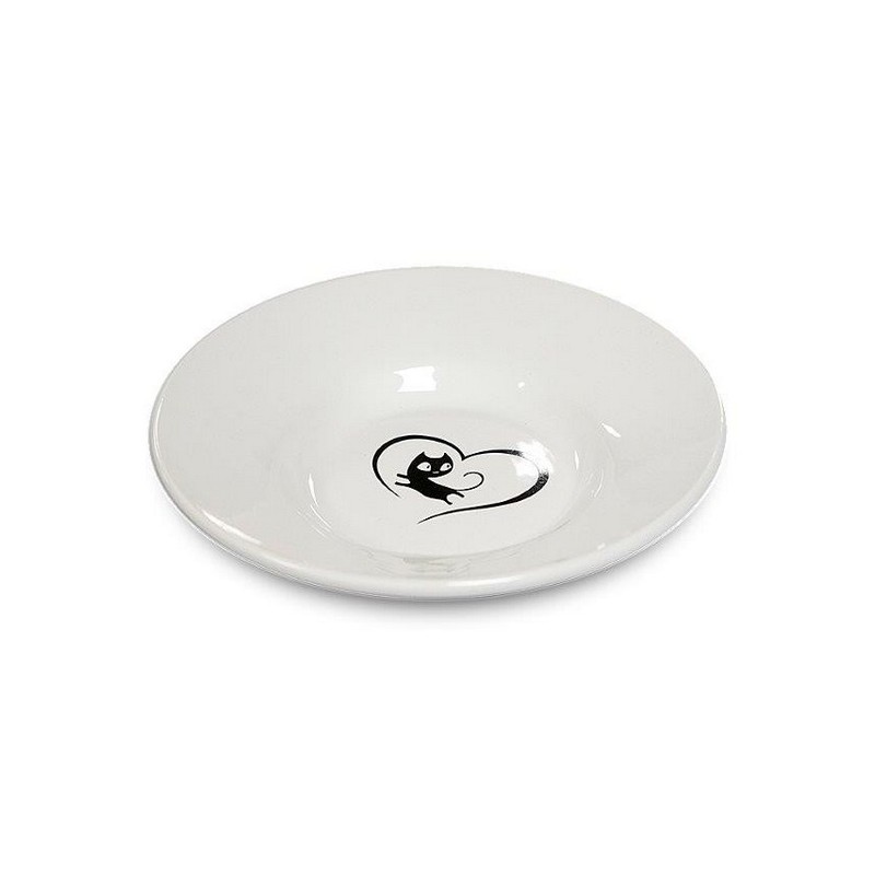 Yarro/Moderna Miska ceramiczna dla kota z serduszkiem biała [Y2752] Yarro