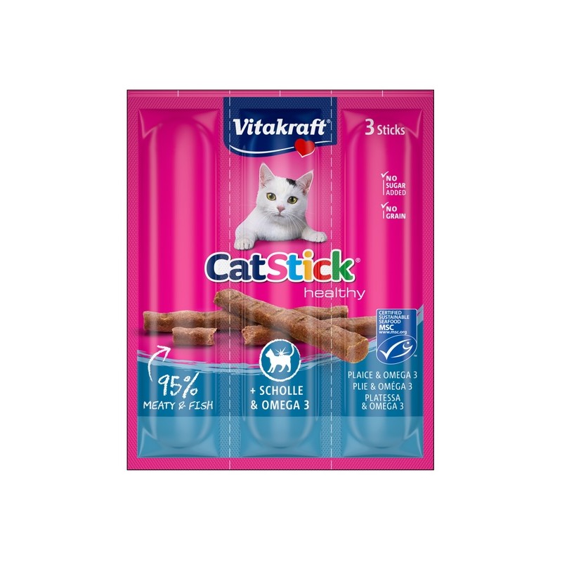 Vitakraft Cat Stick Classic flądra + omega3 3szt [31218] Vitakraft