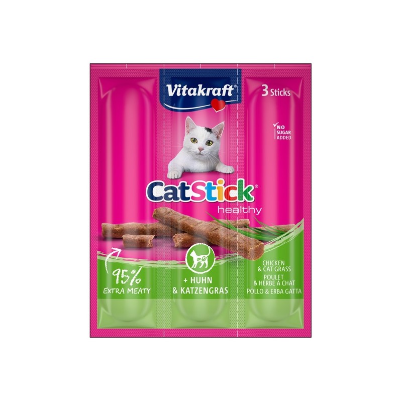 Vitakraft Cat Stick Classic kurczak + kocia trawa 3szt [58896] Vitakraft