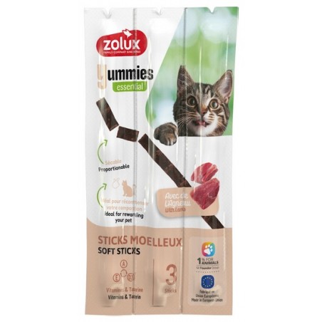 Zolux Yummies Miękki przysmak dla kota - Pałeczki Jagnięcina & Ryż 3x5g Zolux