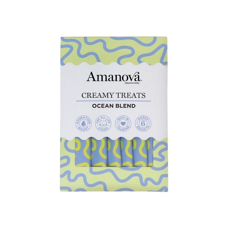 Amanova Cat Creamy Treats Ocean Blend Tuna & Salmon - tuńczyk i łosoś 6x15g Amanova