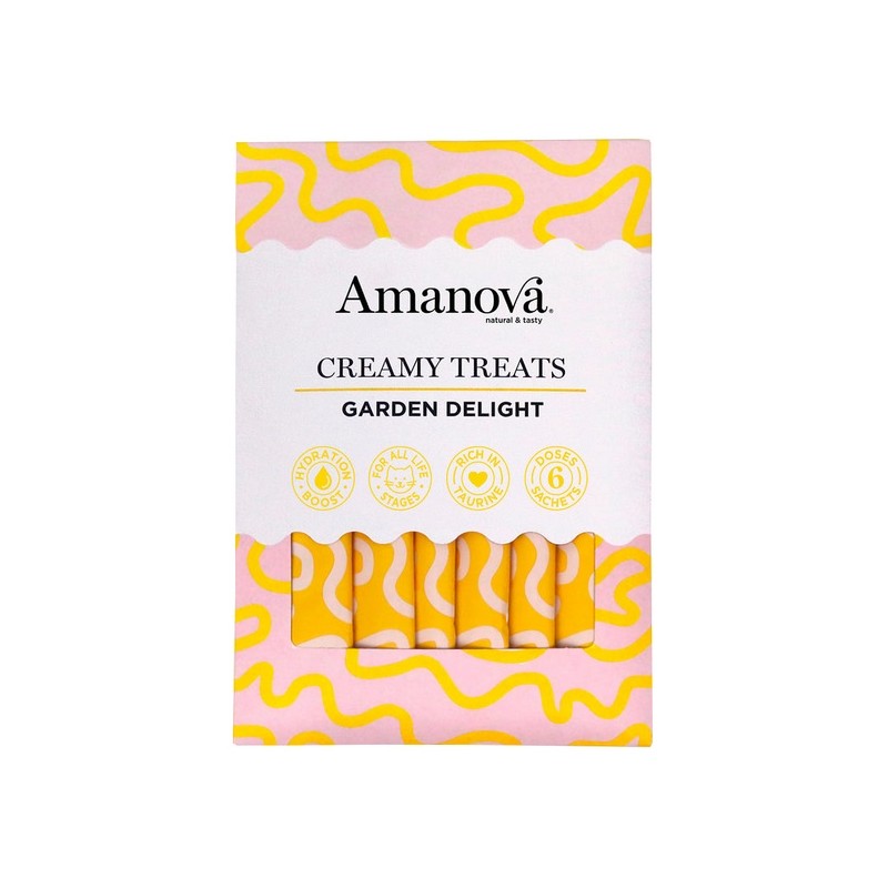 Amanova Cat Creamy Treats Garden Delight Chicken & Vegetables - kurczak i warzywa 6x15g Amanova