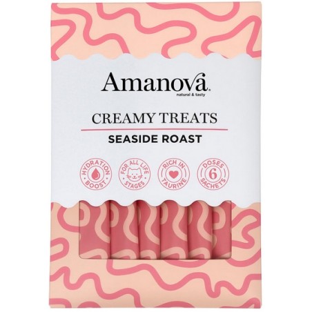 Amanova Cat Creamy Treats Seaside Roast Tuna & Chicken liver - tuńczyk i wątróbka 6x15g Amanova