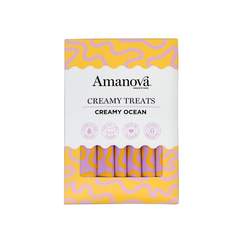 Amanova Cat Creamy Treats  Creamy Ocean Tuna & Goat milk - tuńczyk i mleko kozy 6x15g Amanova