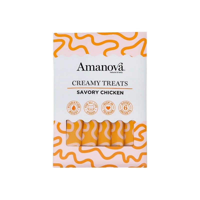 Amanova Cat Creamy Treats Savory Chicken - kurczak 6x15g Amanova