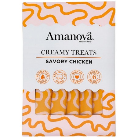 Amanova Cat Creamy Treats Savory Chicken - kurczak 6x15g Amanova